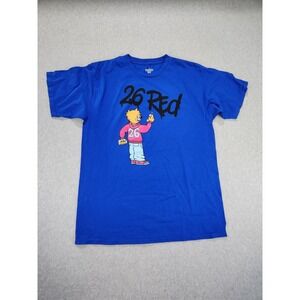 26Red LARGE Streetwear twenty 6 Red Retro Character Shirt‎ Blue Tee